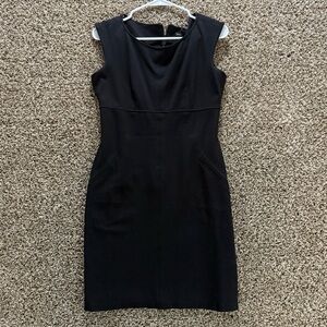 Antonio Melani Size 4 Black Sleeveless Sheath Dress Midi Back Zip Lined Workwear